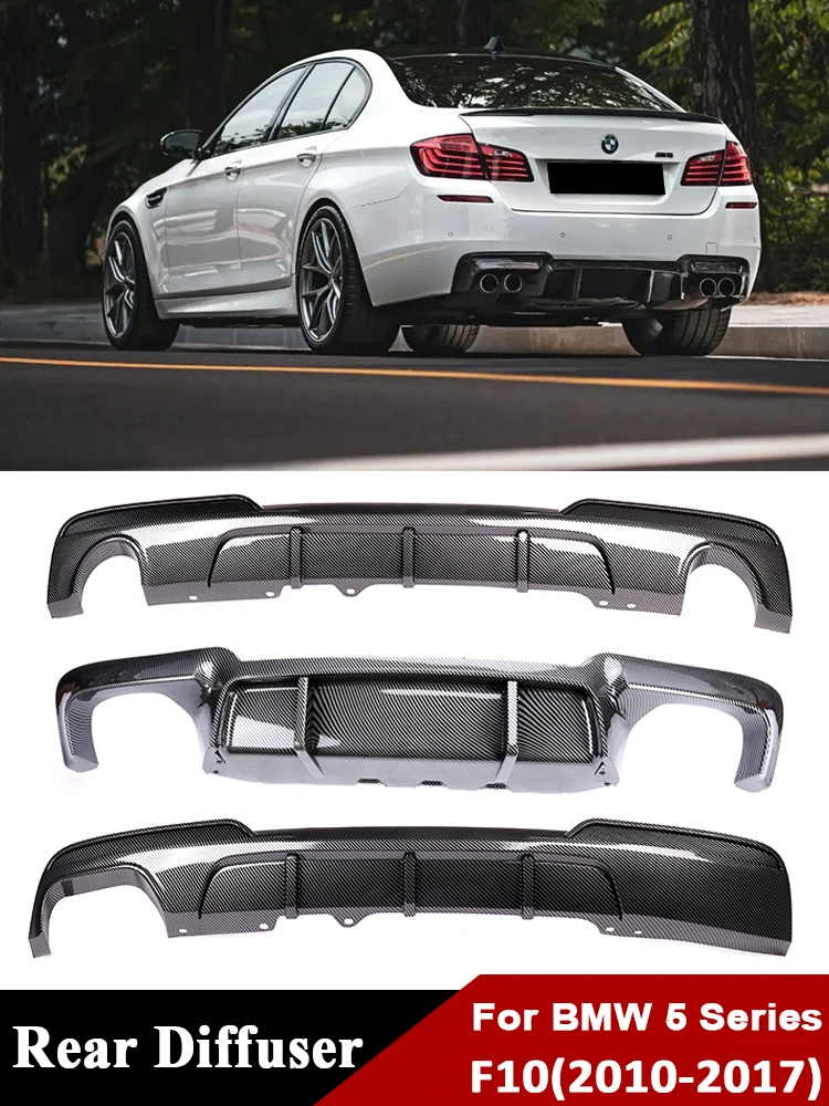 

For BMW 5 Series F10 F11 2010-2017 M Sport M Tech Carbon Rear Bumper Diffuser V Type Competition Diffusor Lip Car Accessories
