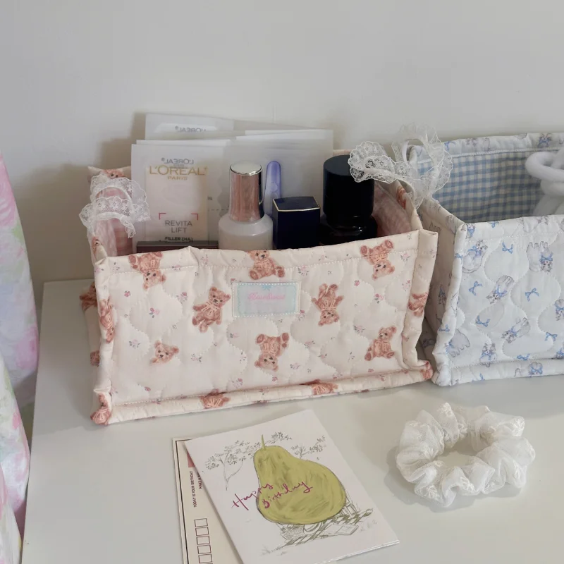 Description Picture 6 of itemOriginal Imported Quilting Storage Basket Desktop Good Storage Cute Ornaments Storage Baskets Organizer