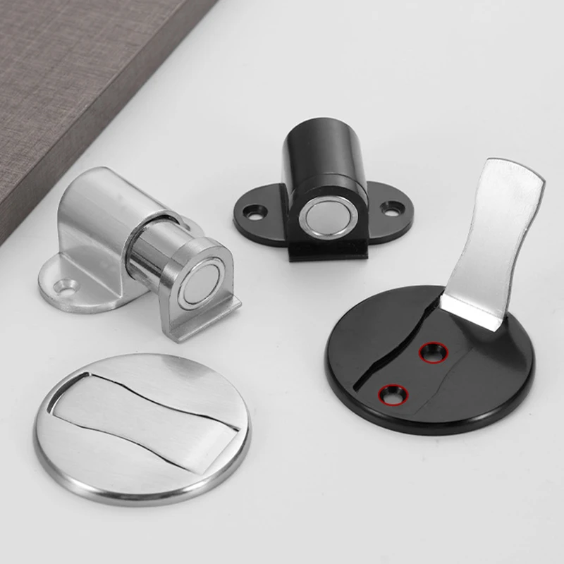 304 Stainless Steel Door Suction Magnetic Non-punching Invisible Zinc Alloy Ground Suction Windproof Hide Door Stop Stopper door stopper magnetic door stopper