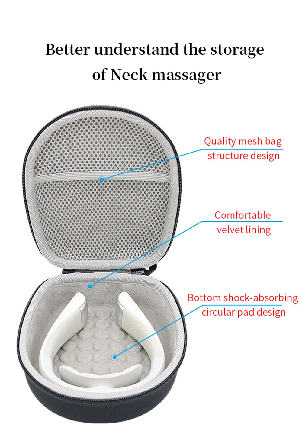 Hard EVA Storage Bag for SKG K5-3 K5-2 Neck Massager Protect Box Portable Cervical Massage Device Protector Travel Carrying Case