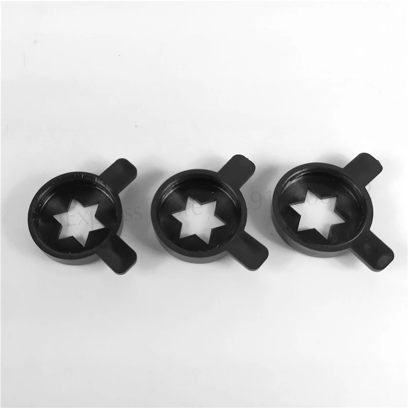 Ice Cream Machine Parts 3 Black Hexagram Modeling Caps New Parts MQL Soft Serve Ice Cream Machines Fittings Mold Lids Inner Diameter 28mm