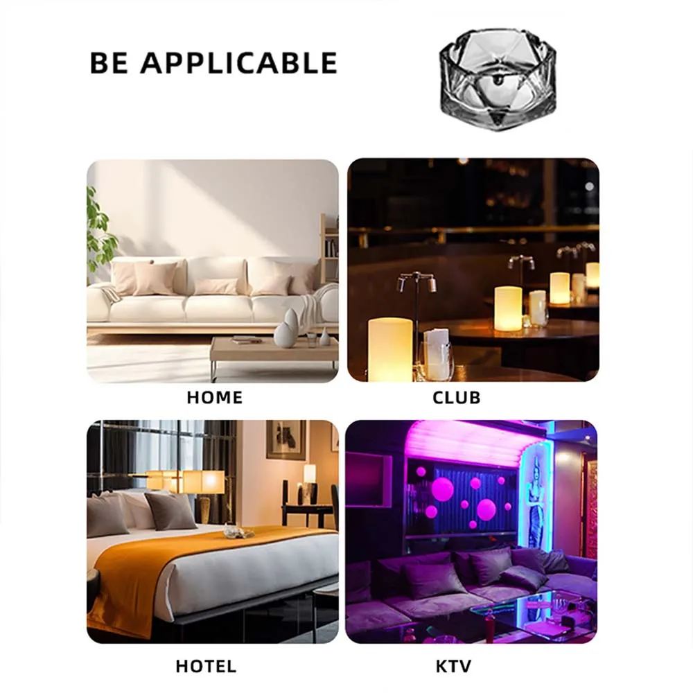 Description Picture 5 of itemBOXI Glass Ashtray for Cigarettes Cigars Home Bar silver Office Decoration Creative Personality Indoor terrace Crystal Ashtray