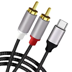 Premium USB - C to Dual RCA Audio Cable - 1m (1pc)