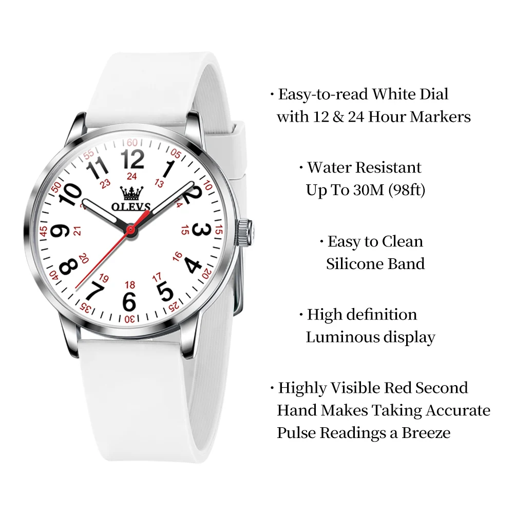 OLEVS Women's Watches Brand Sport Style Fashion Ladies Silicone Strap Watch Women Girls Female Quartz Wristwatches Montre Femme