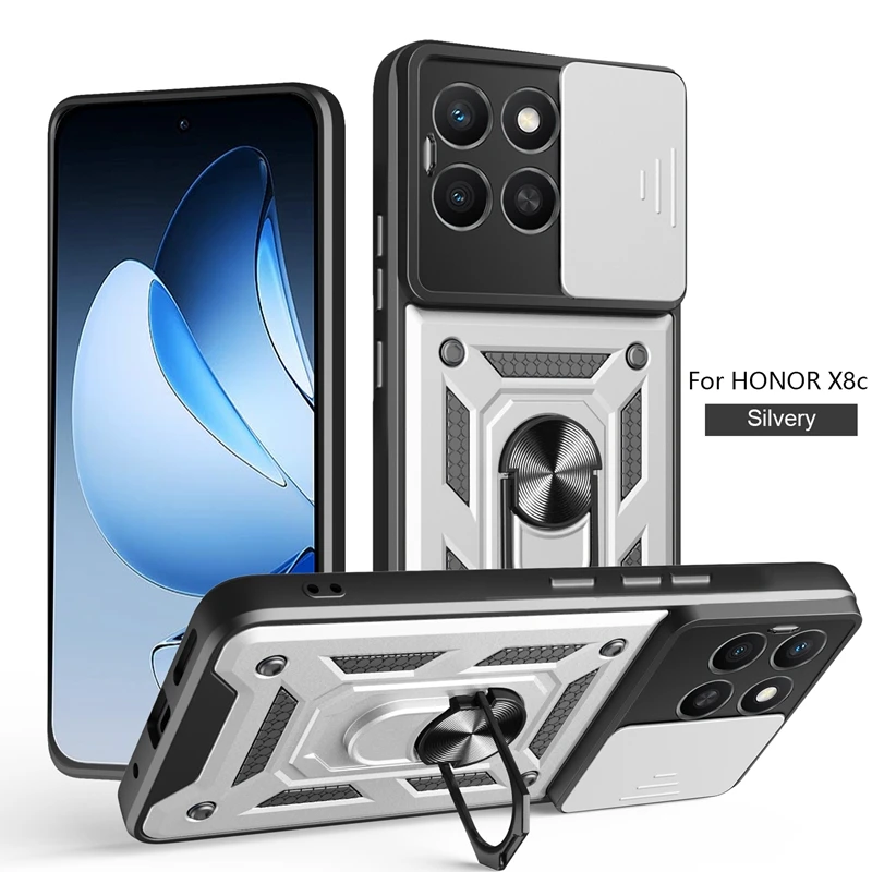Slide Camera Cover with Armor Ring Stand Holder