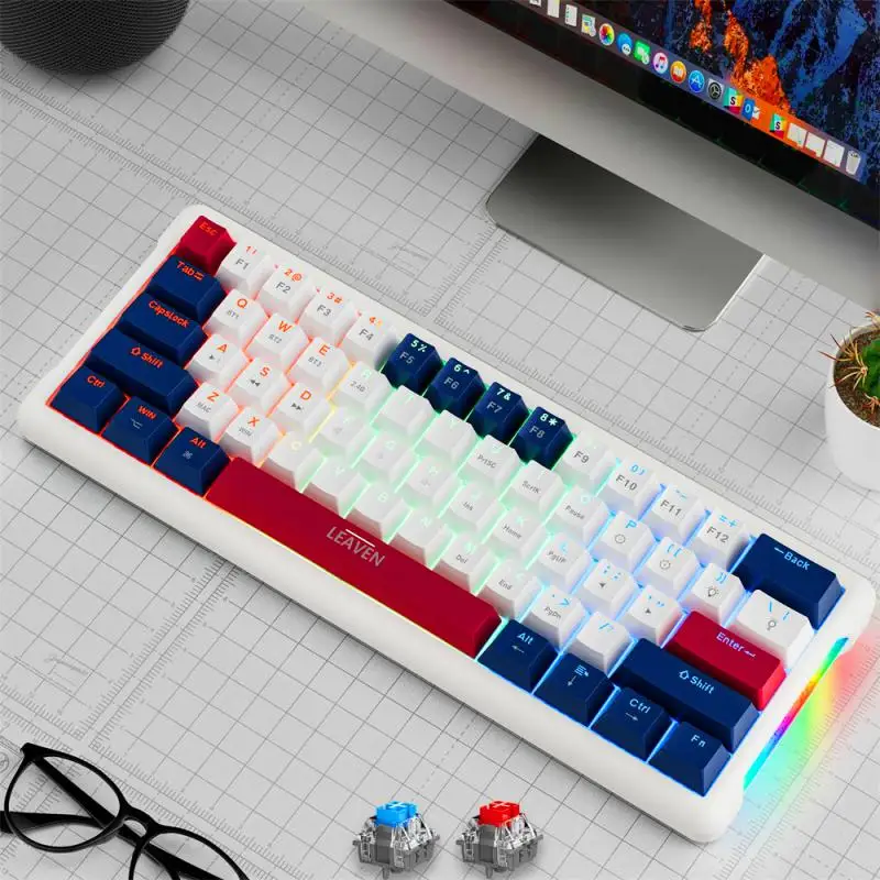 

RYRA Tri-Mode Wireless Mechanical Keyboard 87-Key RGB Hot-Swap Game Gaming Computer PC Gamer Bluetooth Mechanical Keyboard