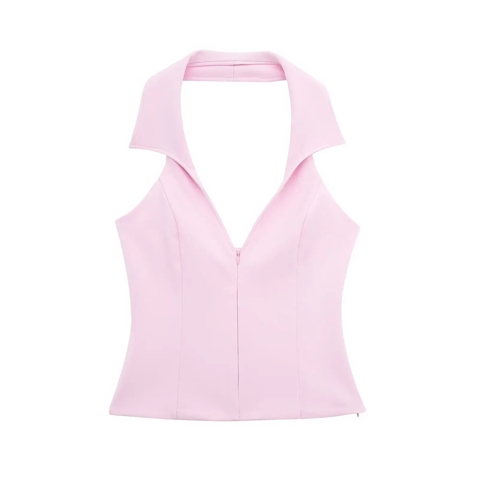 HH TRAF Conjunto elegante de 2 piezas para mujer, camisetas sin mangas con cuello halter sexy, top corto ajustado sin mangas, minifaldas casuales de cintura alta para mujer, pantalones cortos