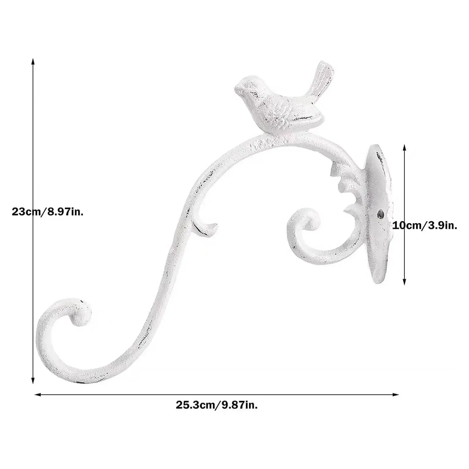 Cast Iron Bird Statue Wall Plant Hanger Length 25cm Decorative Patio Decoration 6