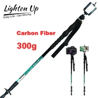 300g Trekking Pole Photography Pole Monopod Carbon Walking Pole Ultra-Light Camera Stand Crutch Retractable Trekking Pole 등산스틱 1