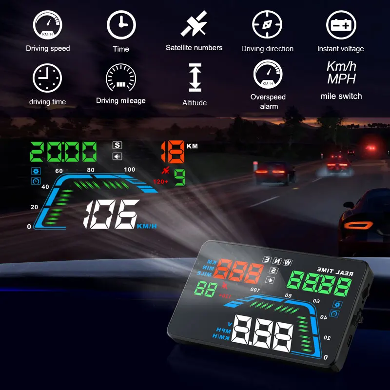 WYING Q7 GPS HUD  ÷, ڵ ӵ  ħ ,    ׼