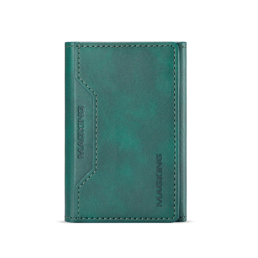 Elegant Trifold PU Leather Magnetic Card Holder Wallet