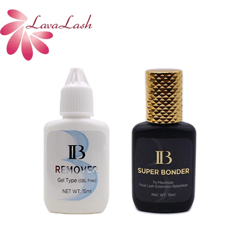 IB Eyelash Extension Glue Primer Premium Gel Remover Clear Eyelashes Super Bonder Professinal Adhesive Hardener 2bottles/set 2