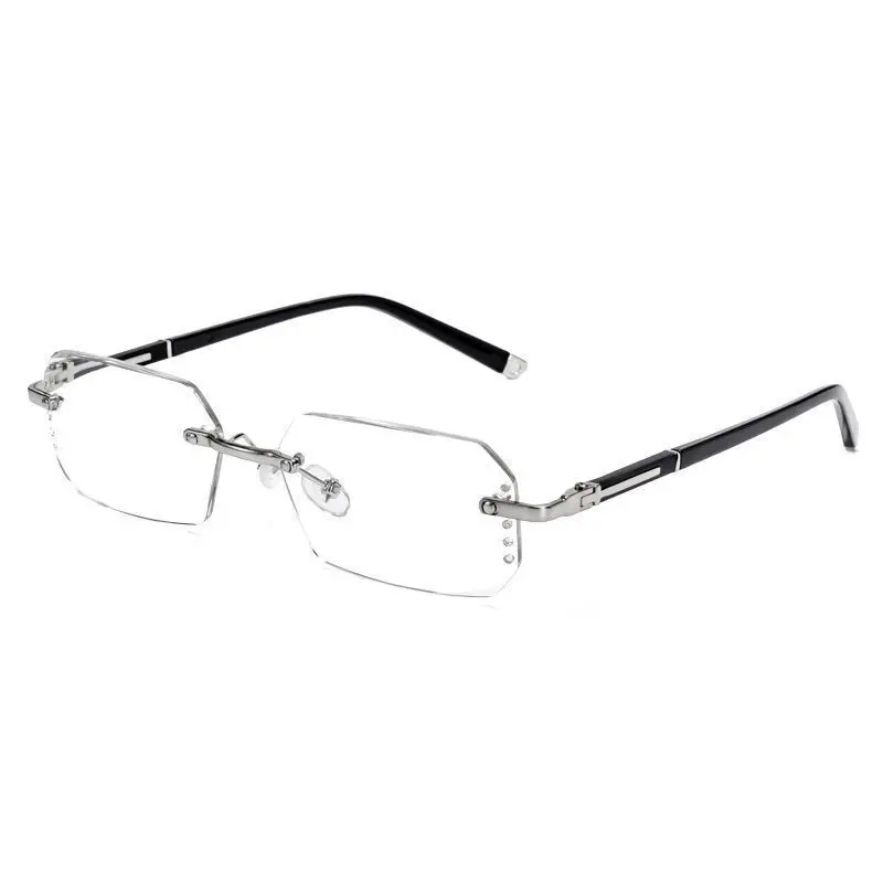 Elegant Rimless Diamond Blue Light Blocking Glasses