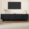 Modern TV Stand for 80"+ TV, 70" Wood TV Console with Arched Doors, Arch Entertainment Center with 2 Storage Cabinets 2