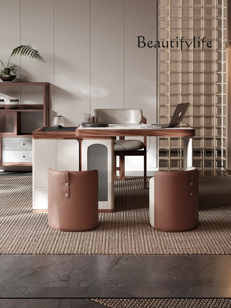 

American Style Chinese Style Balcony Table-Chair Set Retractable Home