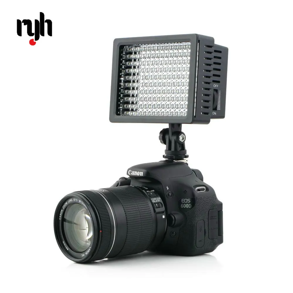 

RYH высокое Мощность LD-160 160 светодиодный видео Фотография светильник Камера фонарь видеокамеры с тремя фильтрами 5400K