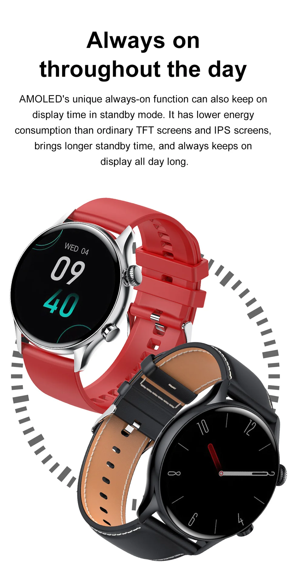 2022 New AMOLED Screen NFC Smart Watch Women Always display the time Bluetooth Call IP68 Waterproof Smartwatch For Huawei Xiaomi