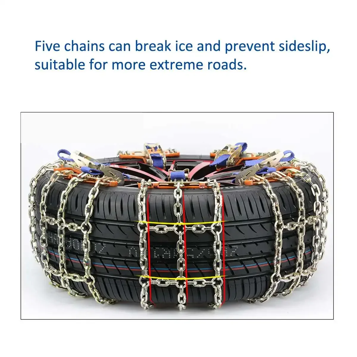 Universal Steel Truck Car Wheels Tyre Tire Snow Ice Winter Chains Belt Winter Anti-skid Vehicles SUV Wheel Chain Mud Road Safety