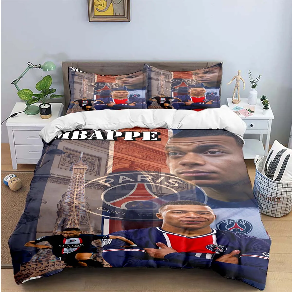 Thema Beddengoed Set Tiener FIBITA 3D Dekbedovertrek Kylian Mbappé - Voetbal Thema Beddengoed Voor Kinderen En Tieners Wasbaar Dekbedovertrek Thema Beddengoed Set Tiener FIBITA 3D Dekbedovertrek Kylian Mbappé - Voetbal Thema Beddengoed Voor Kinderen En Tieners Wasbaar Dekbedovertrek