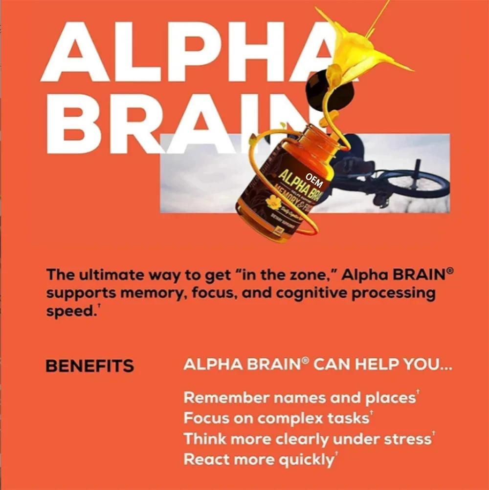 Alpha Brain Capsules Intelligence Capsule 60 Pcs Promotes Brain Supplementation Vegetarianism Help Support Menory nootropics supplement