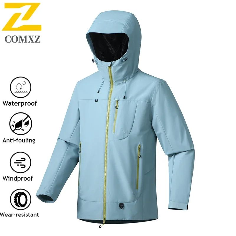 Ski Waterproof Jacket Men Women Mountain Soft Shell Rainproof Hooded Windproof Windbreaker Sports Trendy Thin Multi Color Coat