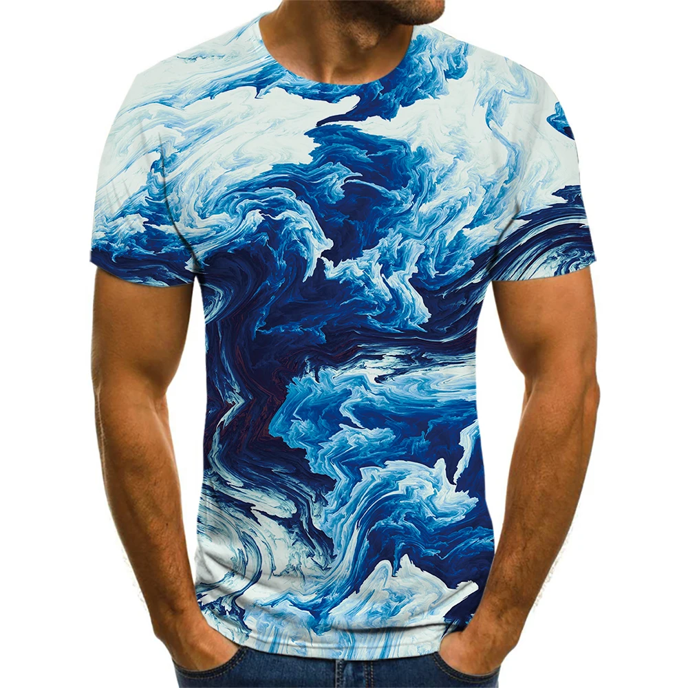

Summer fancy fashion men's T-shirt 3D printing fashion sports o-neck LARGE T-SHIRT Casual Short Sleeve breathable T-shirt