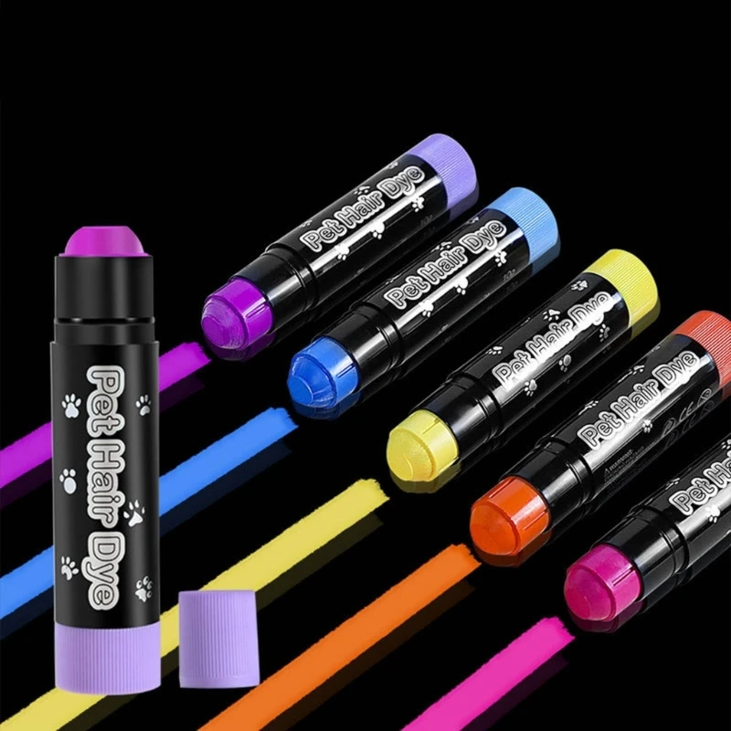 12 Color Pet Hair Coloring Chalk Safe Washable and Easy to Use Grooming Tools Colorful Pet Paint Set Easy to Remove