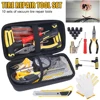 Car Tire Repair Tool Kit Studding Set Auto Bike Puncture Plug Garage Needle Nose Pliers Vacuum Film Nail Screws W/ Storage Case 1
