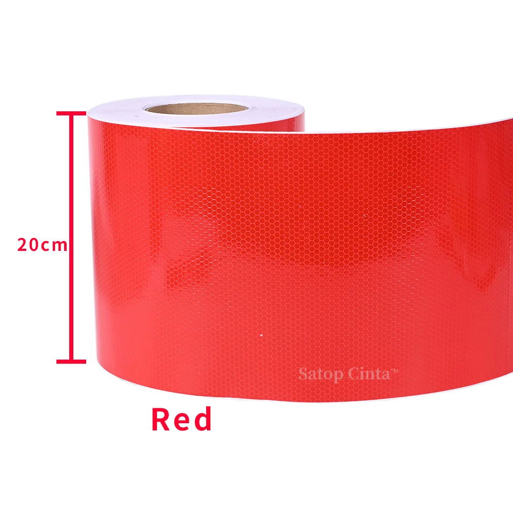 3M Satop Cinta Red Reflective Material Conspicuity Waterproof Safety Caution Strips Tape Outdoor Reflector Hazard Trail Sticker