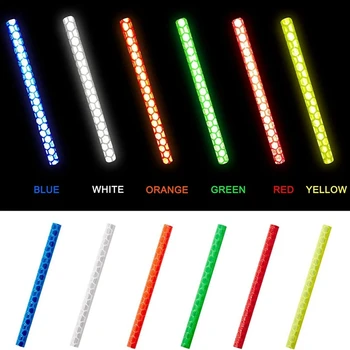 12pcs Bicycle Wheel Spoke Reflective Stickers 7.5cm DIY Tube Strips Warning Light Reflector Safety Kit for MTB Cycling