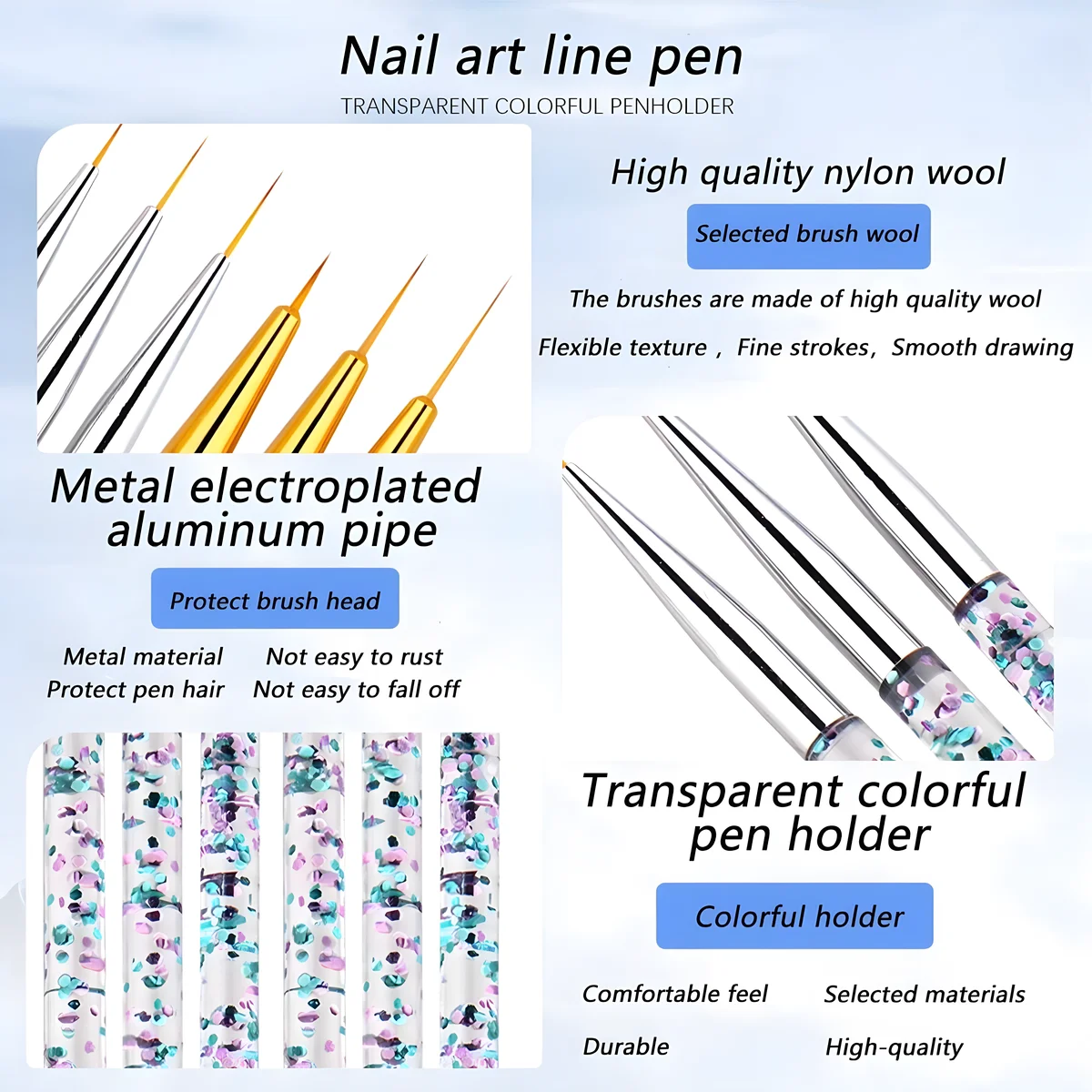 Acrylic Nail Brush Set 6/10Pcs Nail Art Brush 3D Nail Engraving Professional Nail Art Design Brush Tool Kit Gel Brush for Nail 5