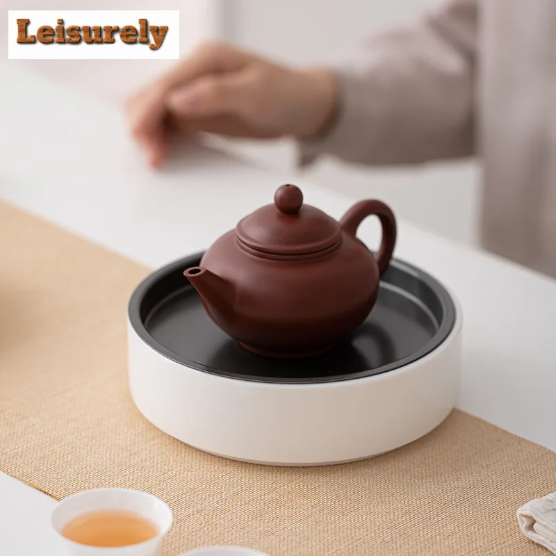 Sheep Fat Jade Porcelain Pot Bearing Holder Boutique Water Storage Dry Brew Table Tea Tray Pot Base Chinese Kung Fu Teaset Craft