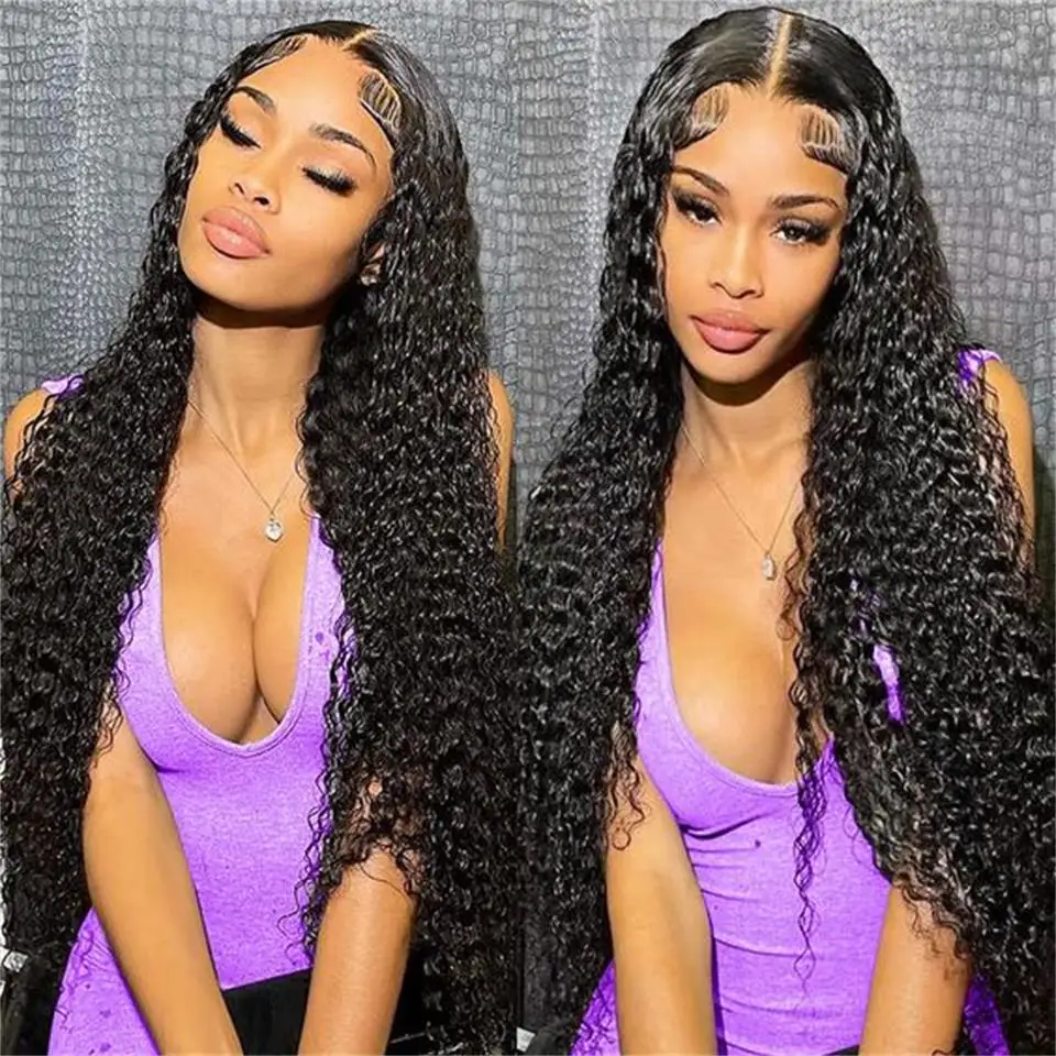 Human Hair Bundles Deep Wave Bundles 1/3/4 Bundles Virgin Deep Curly Human Hair Extensions Natural Hair Water Wave 28 30 32 Inch For Women