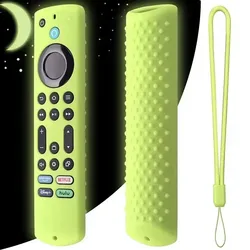 Silicone Protective Cover with Lanyard for Streaming Remote - Anti-Fall Soft Case (Luminous green)