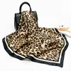 90*90CM New Women Leopard Polka Dot Print Silk Scarf Fashion Versatile Sunscreen Square Headscarf Wholesale 1