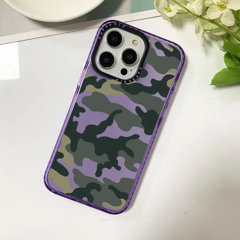 Stylish Camouflage Anti-Fall Phone Case with Thickened Soft Silicone Cover