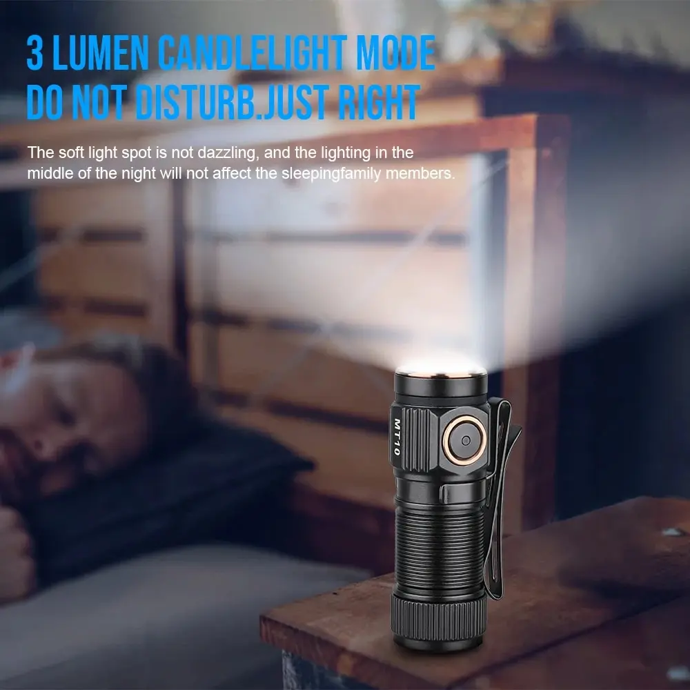 مصباح يدوي Trustfire MT10 EDC USB قابل لإعادة الشح...