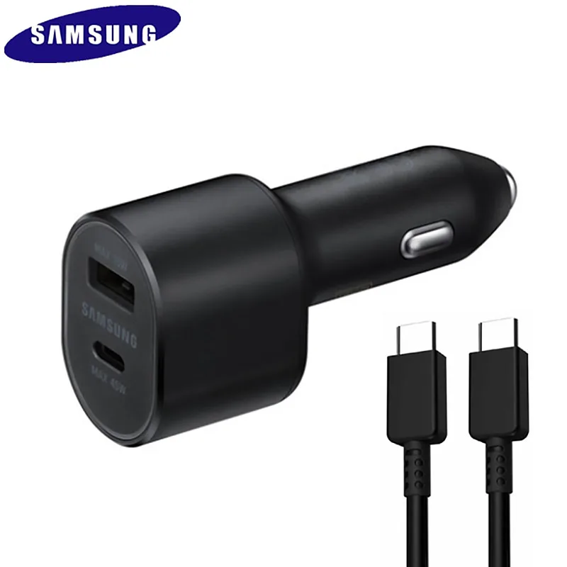 Samsung S20 S21 Ultra Fast Car Charger Original 45W 15W Dual USB