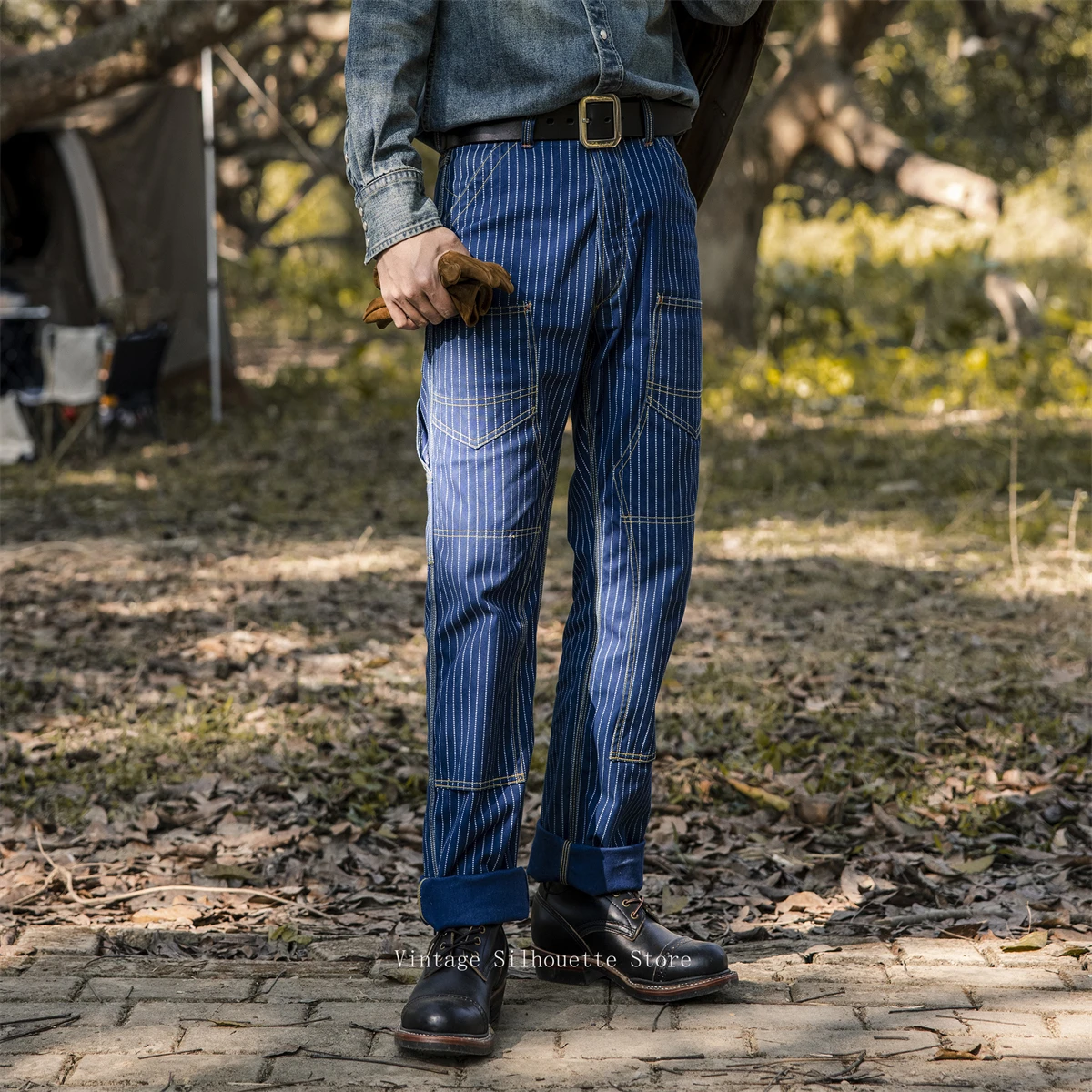 RRL wabash stripe denimワークパンツ　超入手困難 Red Tornado Retro Indigo Wabash Trousers Railroad Stripe Miner