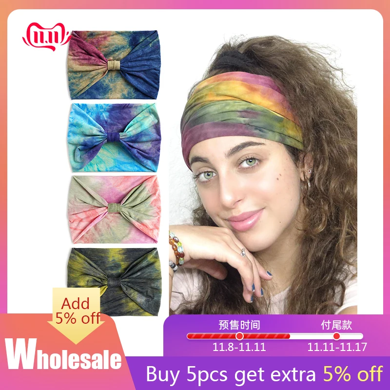 

Повязка для волос в стиле бохо женская, эластичная суперширокая повязка на голову с перехлёстом, модные мягкие Аксессуары для волос