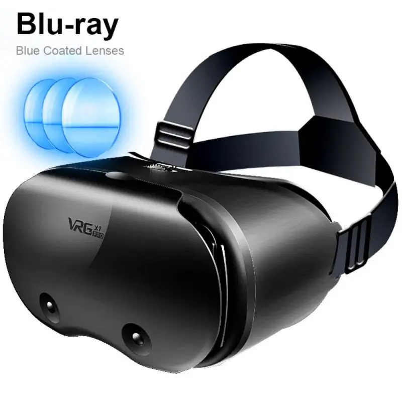 VRGPRO X7 3D VR Headset Virtual Reality Glasses Helmet For Smartphones Phone Lenses With Controllers Headphones 5 To 7 Inches