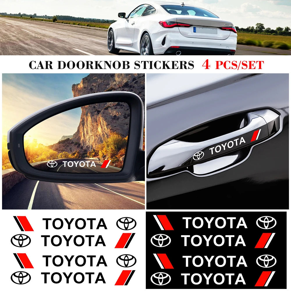 4PCS Car Styling Auto Door Handle Stickers Decoration Sticker Decal For