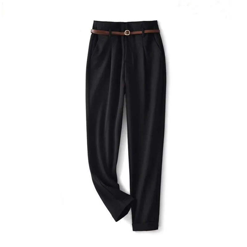 Commute Fashion Women's Straight Solid Color Cropped Pants Summer New Casual Simplicity High Waist Suit Pants Female Clothing