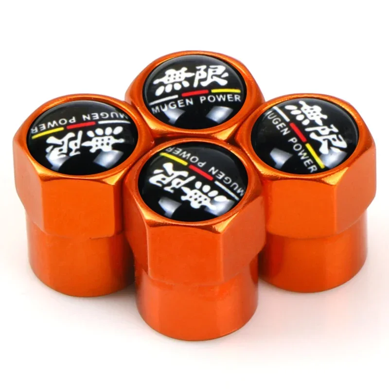 Car Wheel Tire Valve Caps Dust Proof Covers Stem Air Caps For Honda Mugen Power Civic Accord CRV Hrv Jazz Accessories 4pcs
