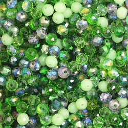 Isywaka Deep Blue Faceted Crystal Glass Rondelle Beads - 50pcs (Green multicolor)