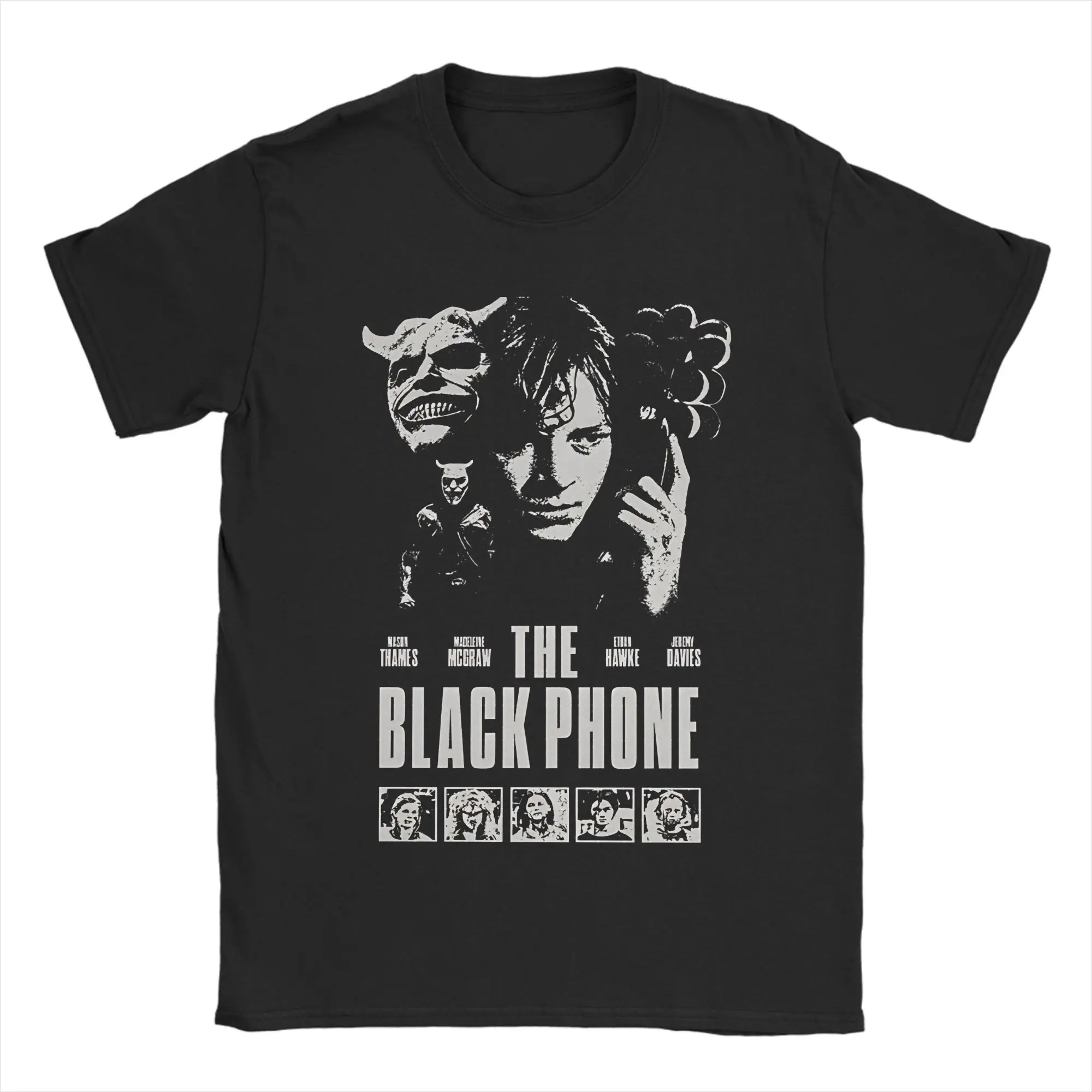 Vintage Horror Movie Graphic Crewneck T-Shirt - Men's Pure Cotton Short Sleeve Tee Gift