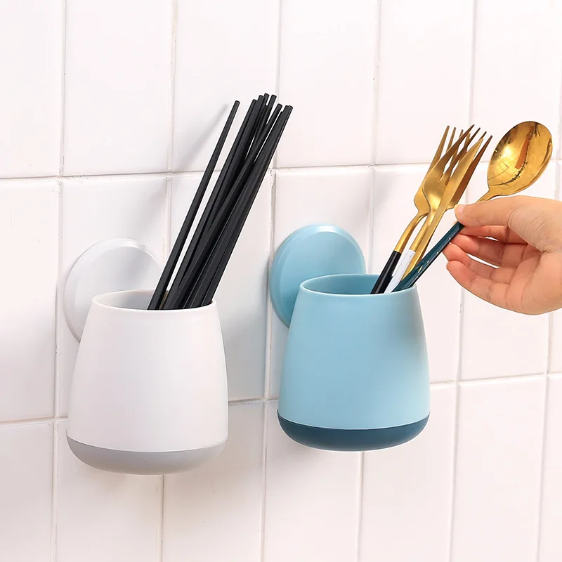 Bathroom Toothbrush Holder Toothbrush Toothpaste Wall-Mounted Storage Rack Kitchen Chopsticks Tableware Drain Shelf Organizer toothbrush holder