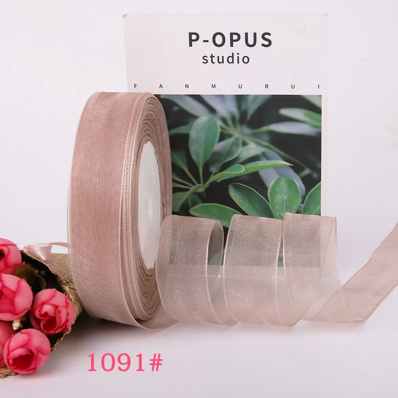 Hot Pink Tüllband, 45,7 M Lang, 2,5 Cm Breit – Durchscheinendes Organza-Band Für Geschenkverpackung, Blumensträuße & Basteln