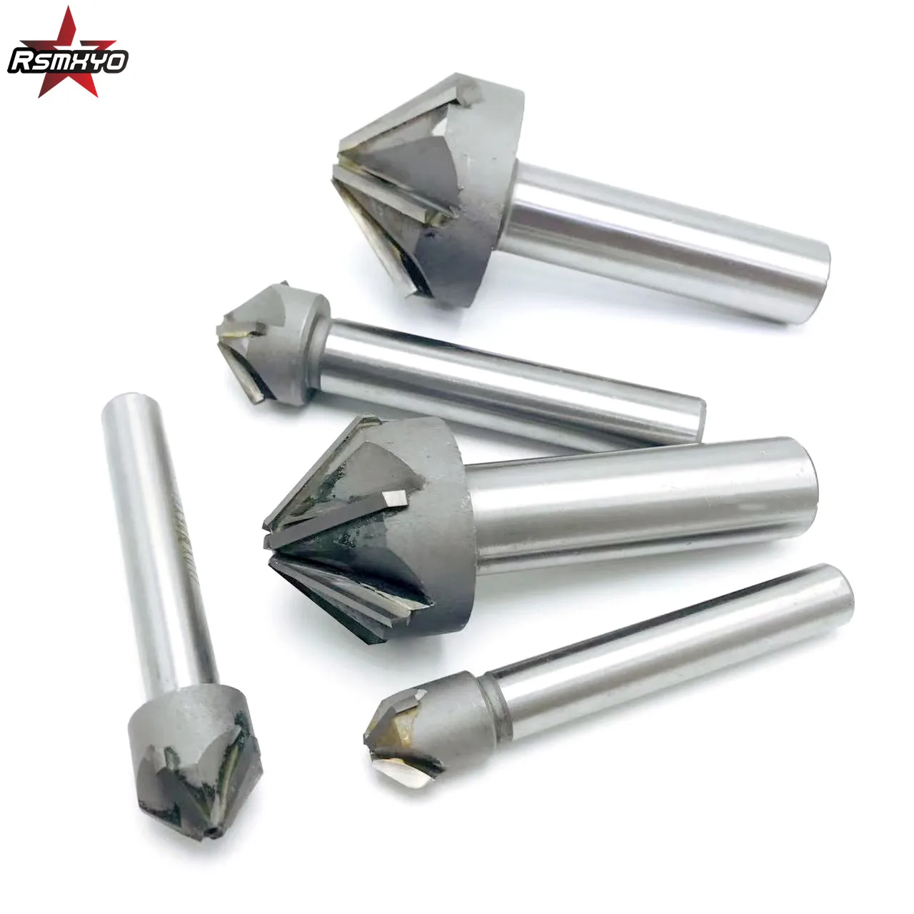 RSMXYO Chamfer Milling Cutter with Brazing Carbide Blade 16-60mm,90 Degrees Chamfering Cutter,CNC Metal Milling Tools Drill Bits