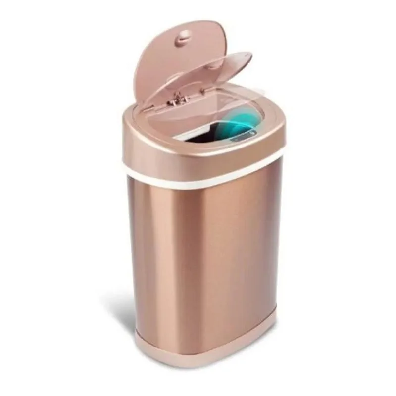 nine-stars-4-gallon-trash-can-touchless-oval-office-trash-can-gold-stainless-steel